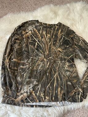 Magellan Outdoors Camo Hunt Gear Long Sleeve Tee in Brown and Green